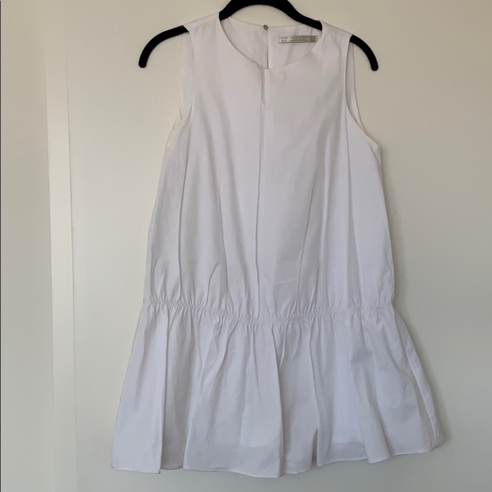 Zara white romper size small 100% cotton